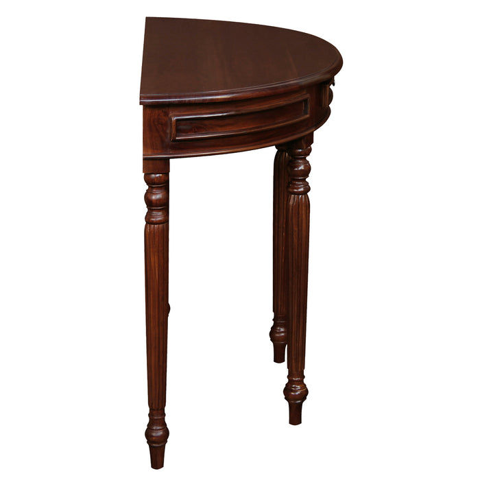 Nueva Solid Mahogany Turn Leg Half Round Sofa Table (Mahogany)