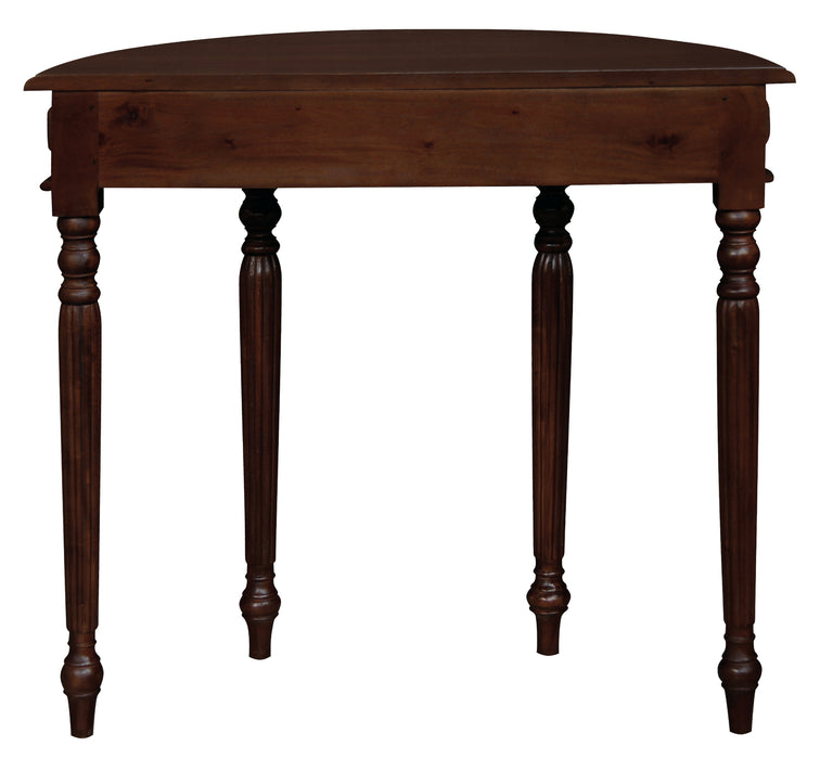 Nueva Solid Mahogany Turn Leg Half Round Sofa Table (Mahogany)