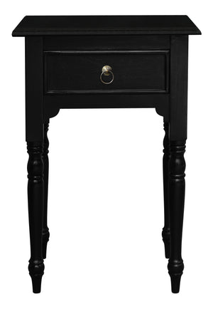 Huntely 1-Drawer Turn Leg Side Table (Black)