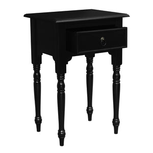 Huntely 1-Drawer Turn Leg Side Table (Black)