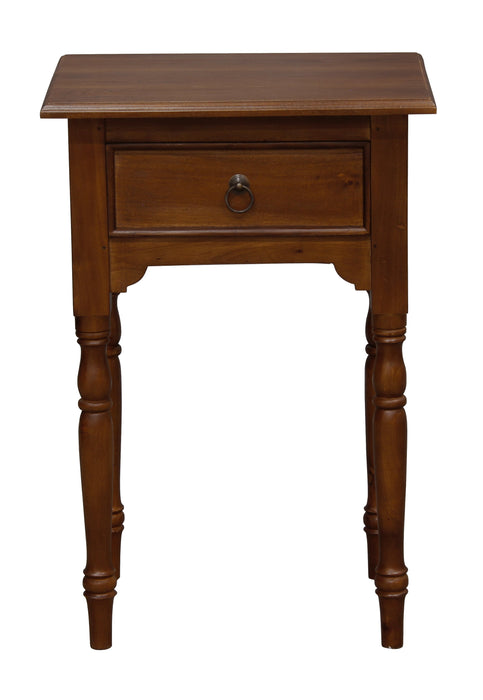 Huntely 1-Drawer Turn Leg Side Table (Mahogany)