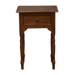 Huntely 1-Drawer Turn Leg Side Table (Mahogany)