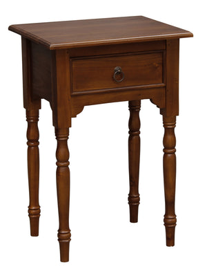 Huntely 1-Drawer Turn Leg Side Table (Mahogany)