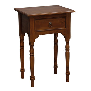 Huntely 1-Drawer Turn Leg Side Table (Mahogany)