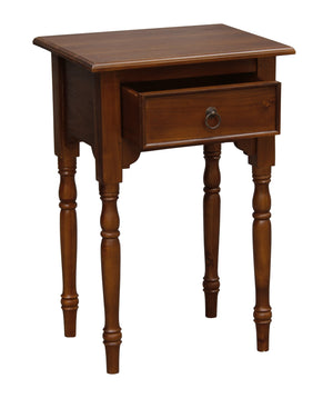 Huntely 1-Drawer Turn Leg Side Table (Mahogany)