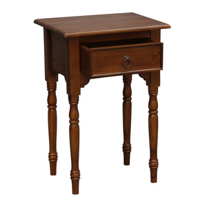 Huntely 1-Drawer Turn Leg Side Table (Mahogany)