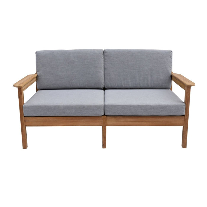 Rome 2 Seat Teak Outdoor Lounge Sofa - Raffinata