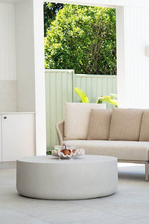 Terra Outdoor Coffee Table - White Onyx - White 37cm