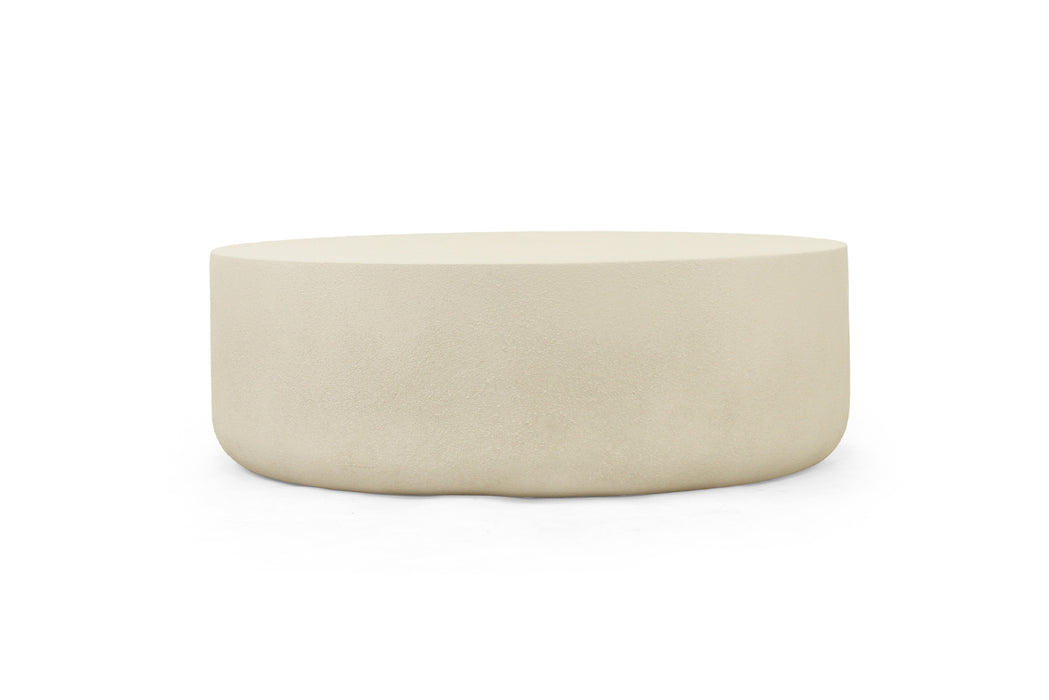 Terra Outdoor Coffee Table - White Onyx - White 37cm