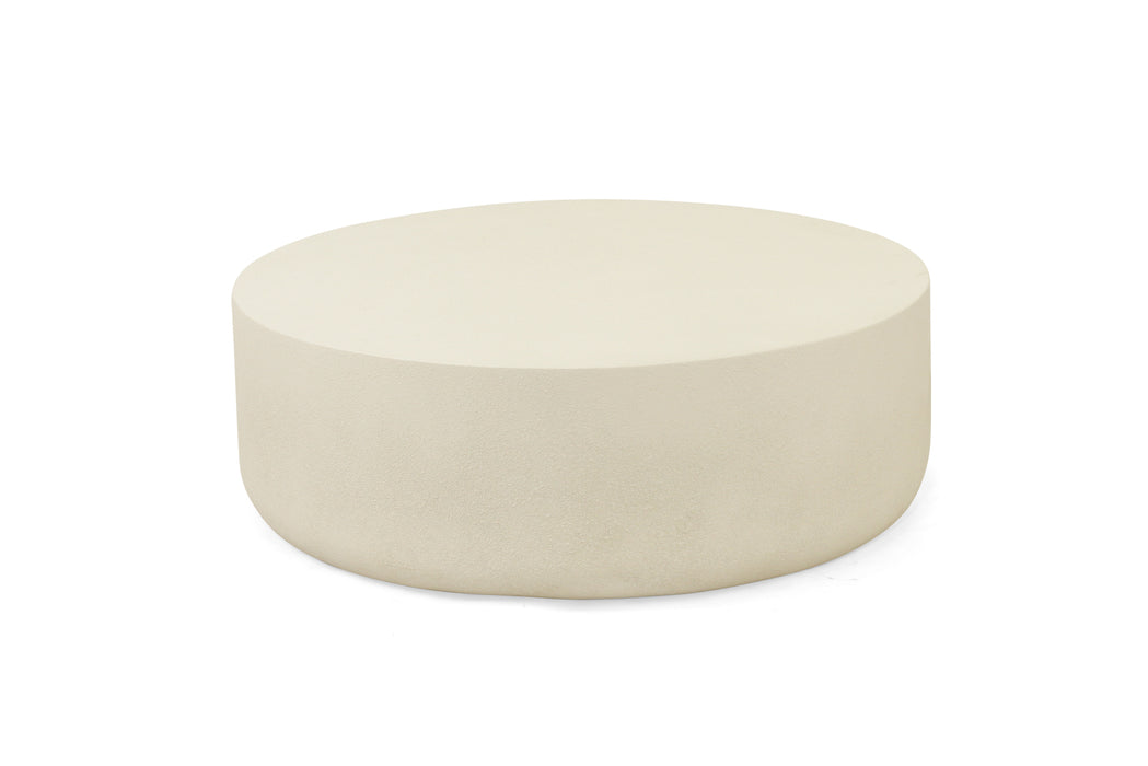 Terra Outdoor Coffee Table - White Onyx - White 37cm