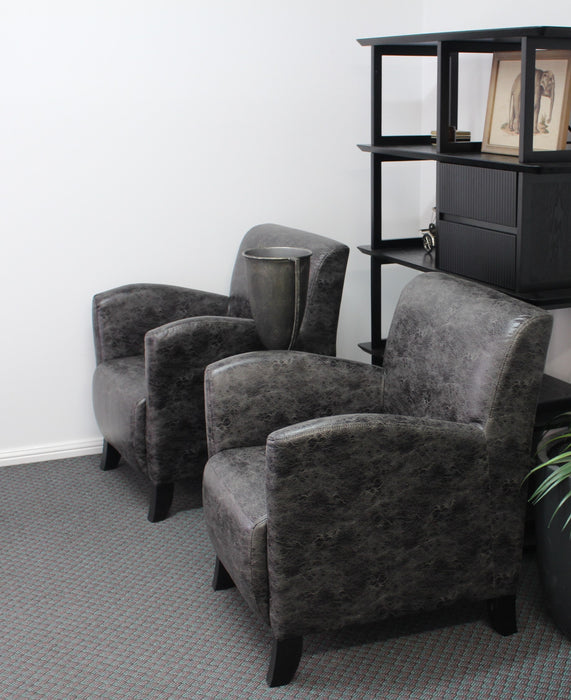 Theodore Chair Grey Faux Leather