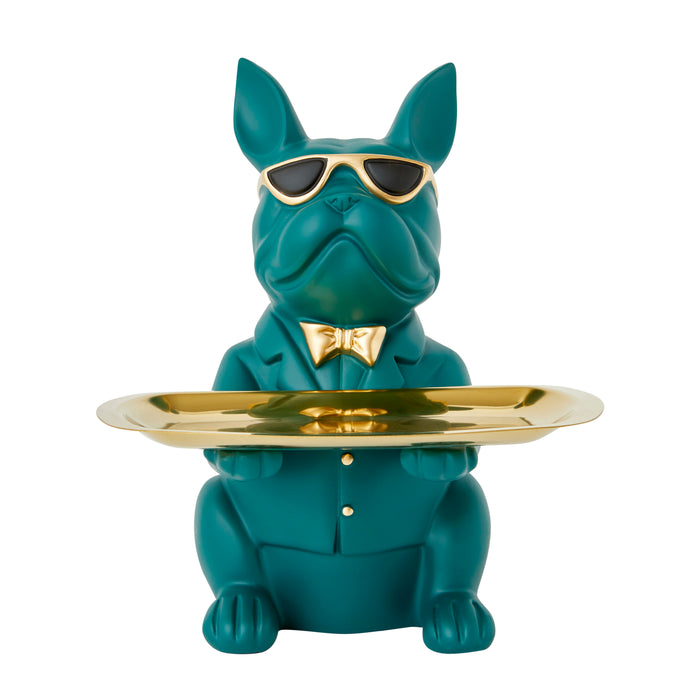 Bulldog Tray Rectangle, Green - Brass