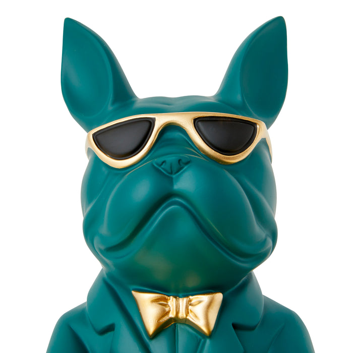 Bulldog Tray Rectangle, Green - Brass