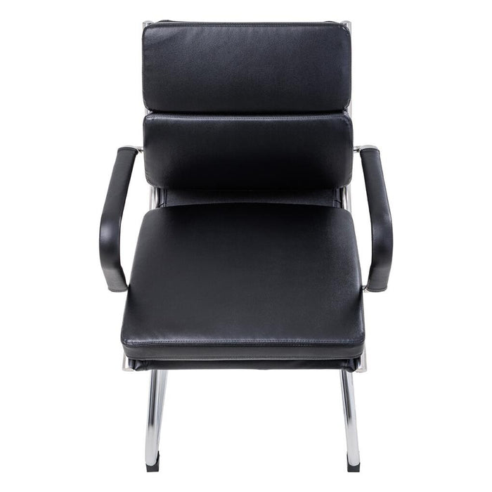Mode Cantilever Visitor Chair with fixed arms, PU mid-back, PU seat, chrome cantilever base