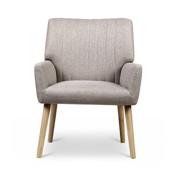 Artiss 2X Armchair Faux Fabric Beige