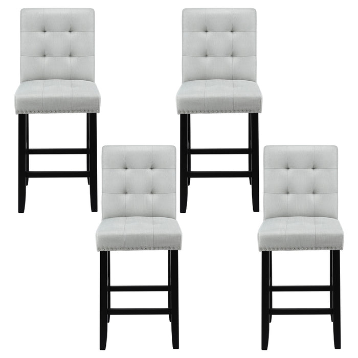 Artiss 4x Bar Stools Kitchen Dining Chairs Counter Fabric Stool Wooden Ada Grey