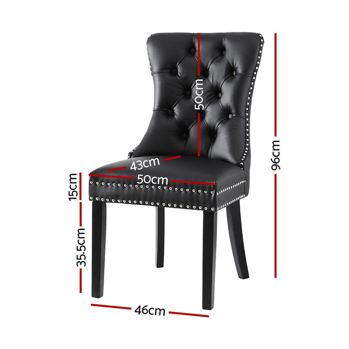 1 Set of 4 Artiss Dining Chairs Black Leather