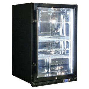 Schmick Black Quiet Front Venting Under Bench Triple Glazed Glass Door Bar Fridge (Model: SK146R-B)