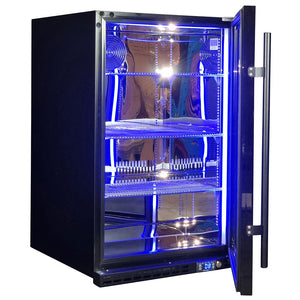 Schmick Black Quiet Front Venting Under Bench Triple Glazed Glass Door Bar Fridge (Model: SK146R-B)