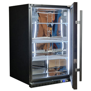 Schmick Black Quiet Front Venting Under Bench Triple Glazed Glass Door Bar Fridge (Model: SK146R-B)