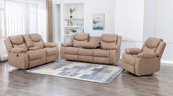 Urban 2 Seater Motion Recliner Brown Technology Fabric