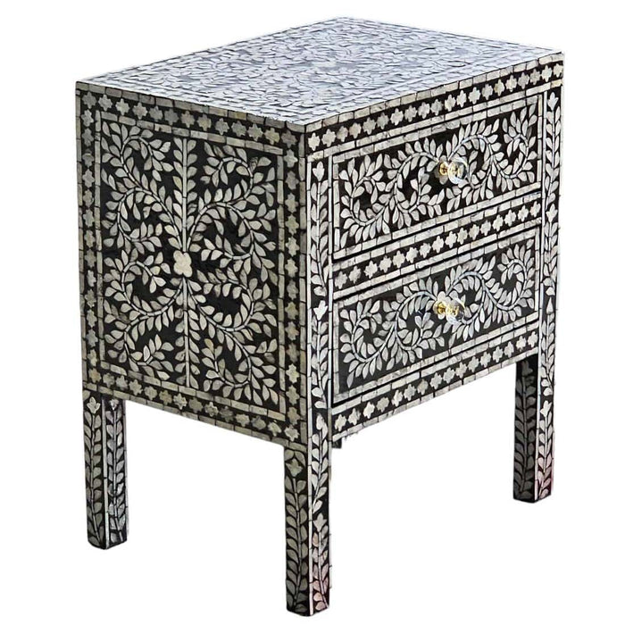 Mother Of Pearl Noir Bedside Table