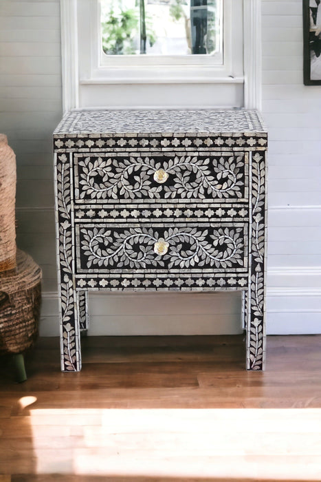 Mother Of Pearl Noir Bedside Table