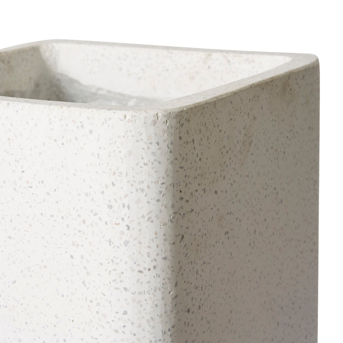 Miles Tall Planter w Hole (Outdoor) - White, 60cm (H)
