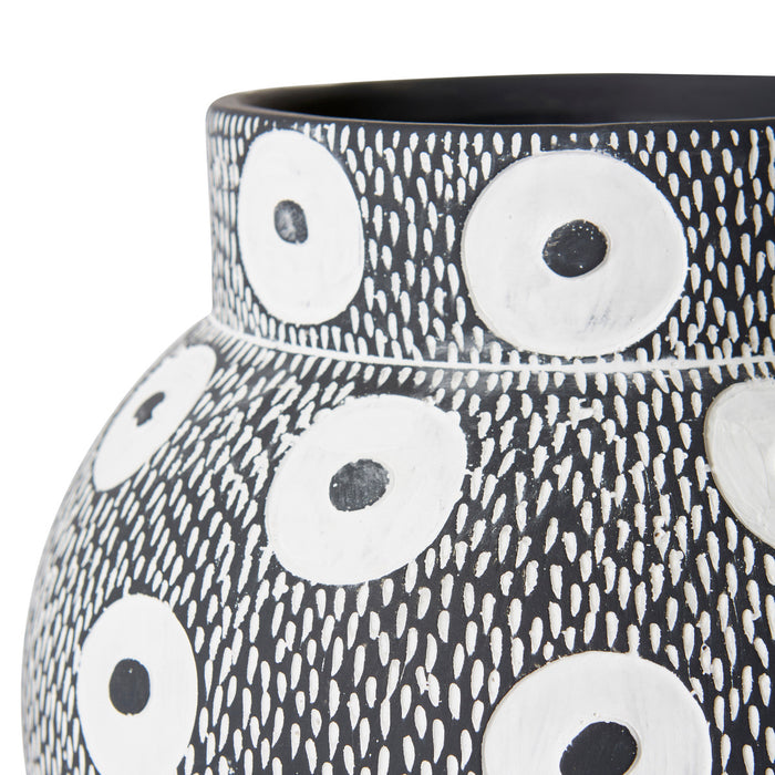 Ashton Pot - White/Black, 21cm (H)