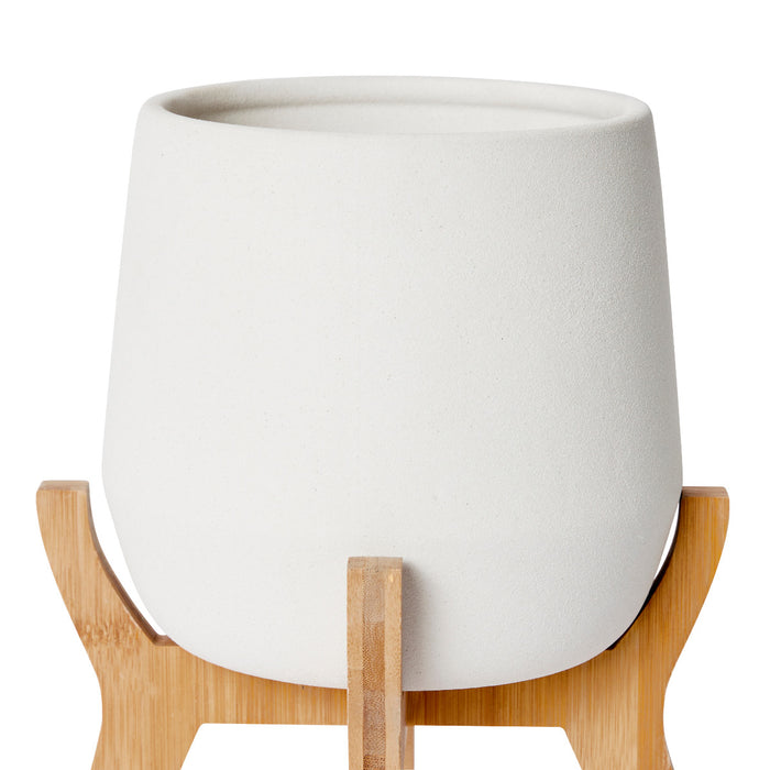 Lawson Pot w Stand - White, 26cm (H)