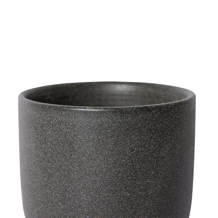 Allegra Pot w Saucer - Black, 12cm (H)