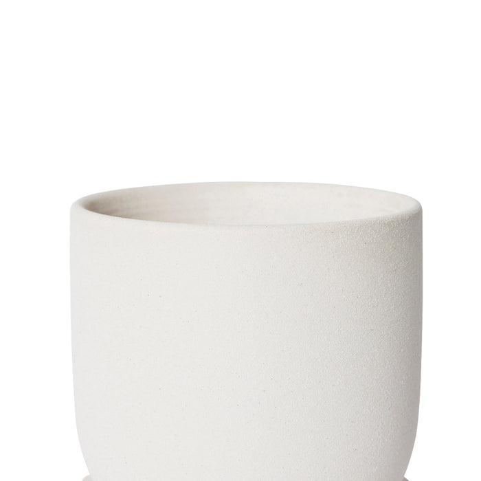 Allegra Pot w Saucer - White, 12cm (H)