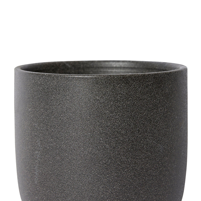 Allegra Pot w Saucer - Black, 15cm (H)