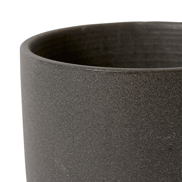 Allegra Pot w Saucer - Black, 18cm (H)