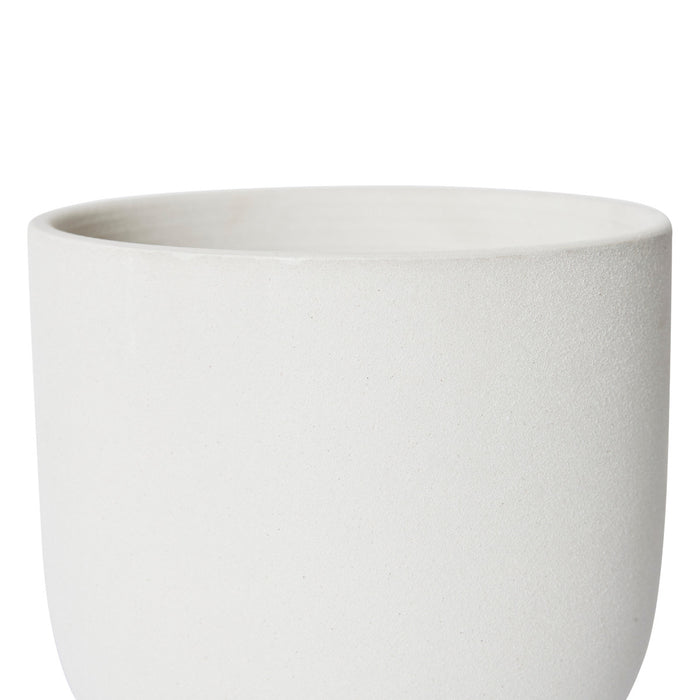 Allegra Pot w Saucer - White, 18cm (H)