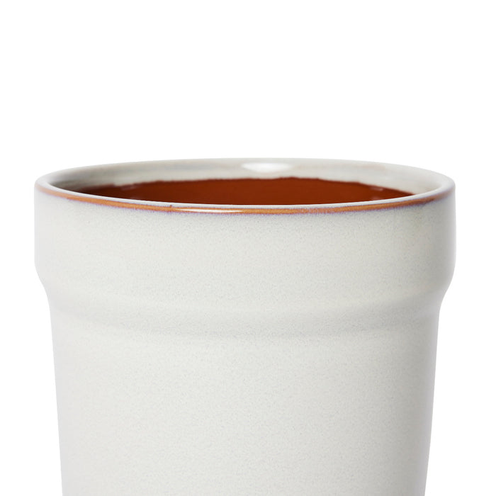 Austin Pot w Saucer - White, 19cm (H)
