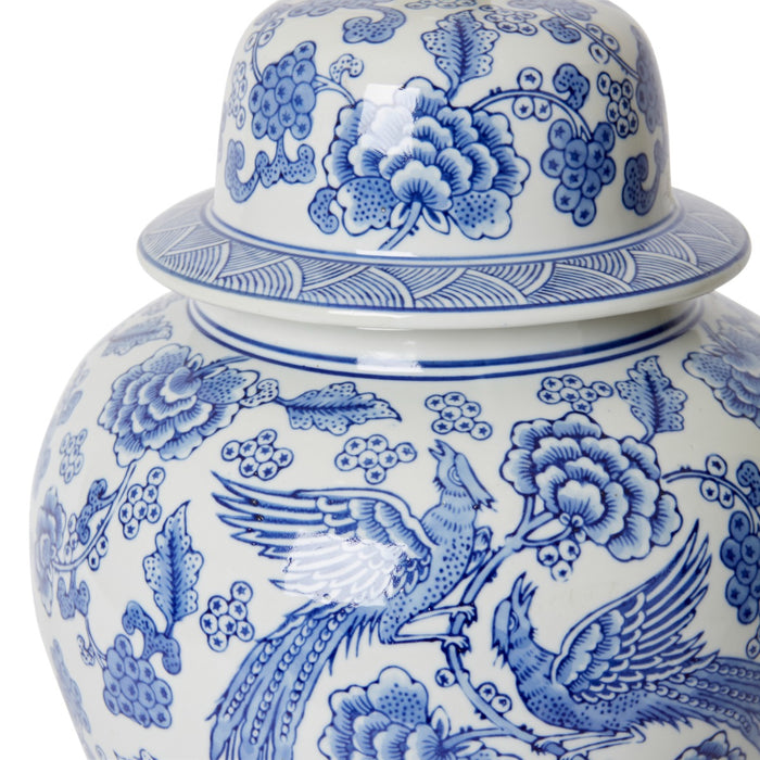Xing Ginger Jar - White/Blue, 44cm (H)