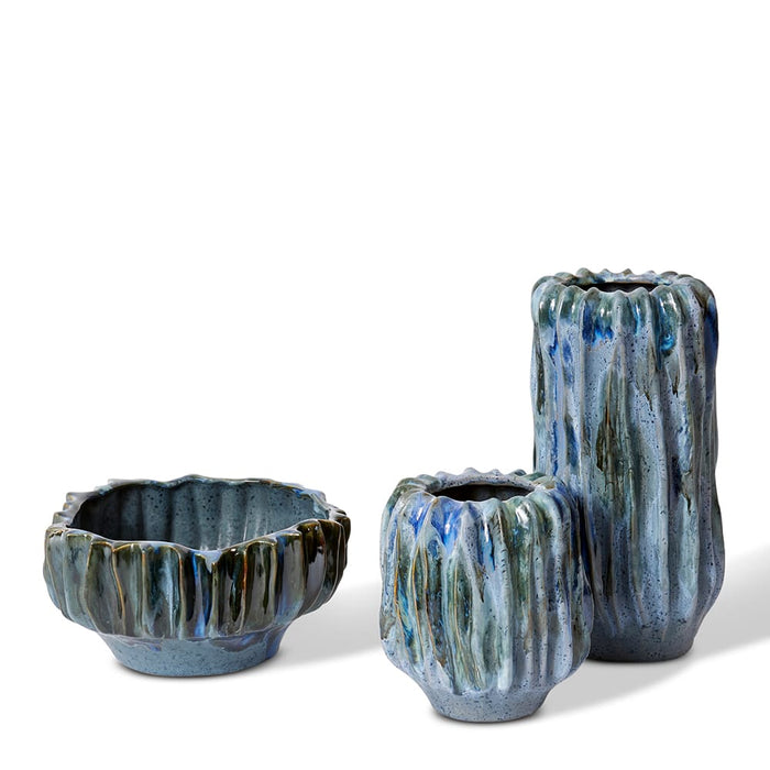 Alberto Vase - Blue, 17cm (H)