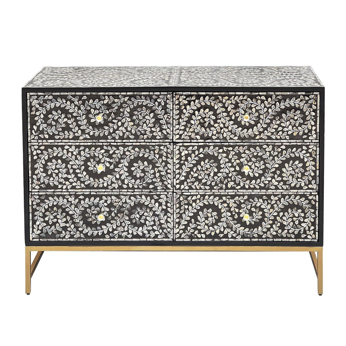 Mother Of Pearl Enchanting Vine Chest Of Drawers