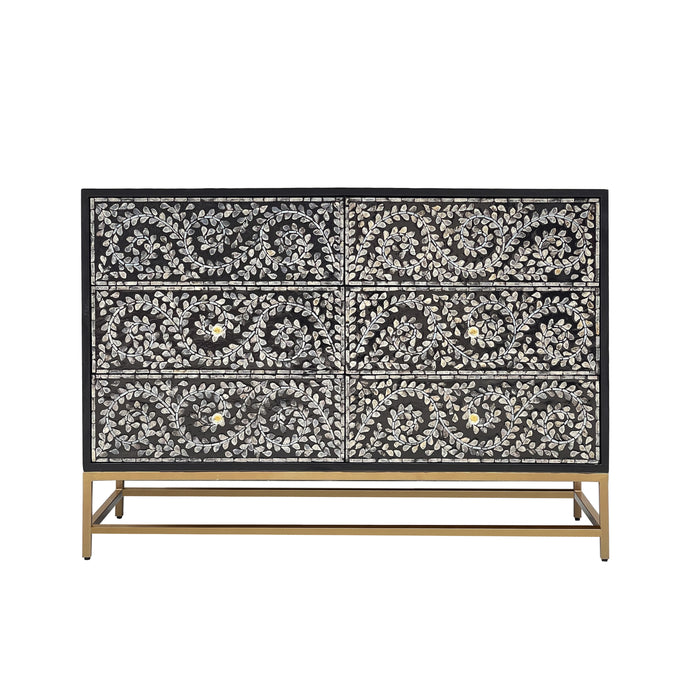 Mother Of Pearl Enchanting Vine Chest Of Drawers
