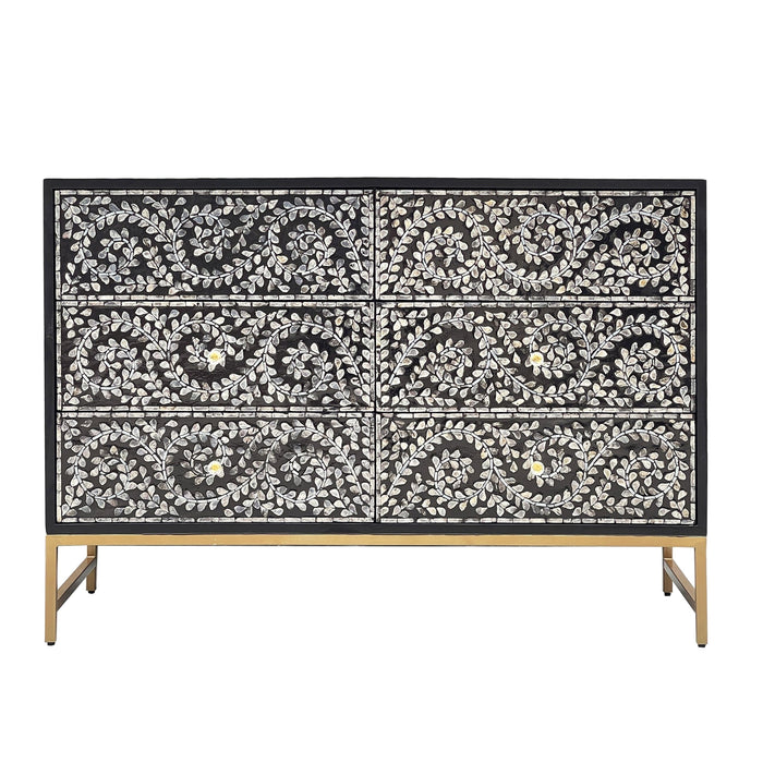 Mother Of Pearl Enchanting Vine Chest Of Drawers