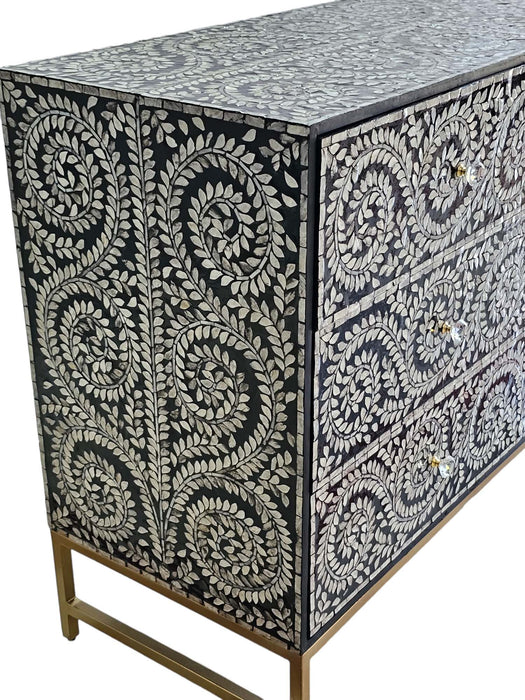 Mother Of Pearl Enchanting Vine Chest Of Drawers