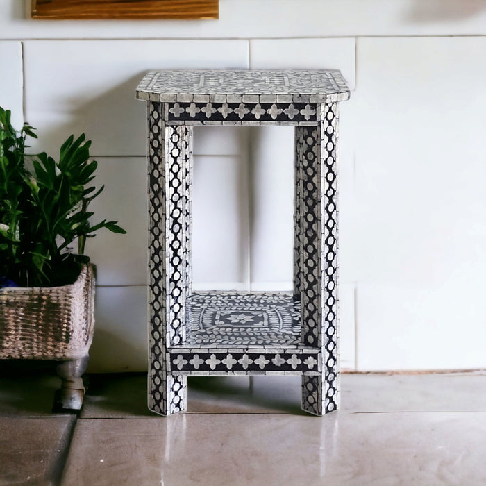 Mother Of Pearl Noir Opulence Side Table