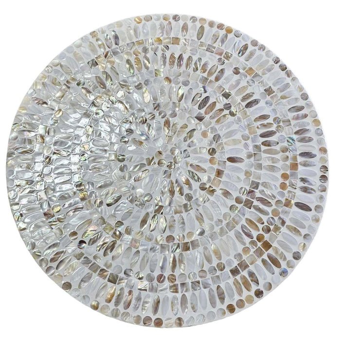 Mother Of Pearl Mosaic Harmony Two-Tiered Side Table