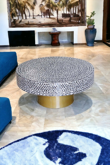 Mother Of Pearl Obsidian Luxe Coffee Table