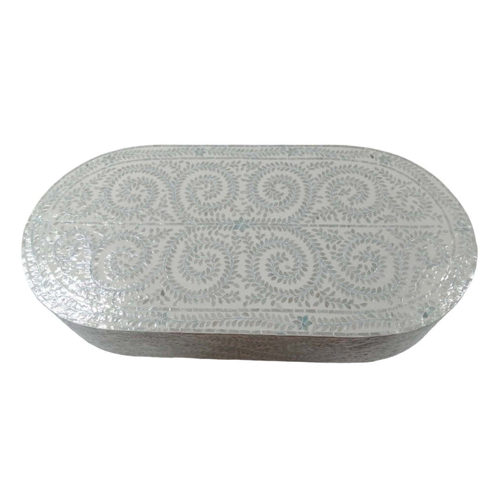 Mother Of Pearl Serenity Oval Pearl Coffee Table