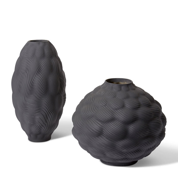 Mandisa Round Vessel - Black, 30cm (H)