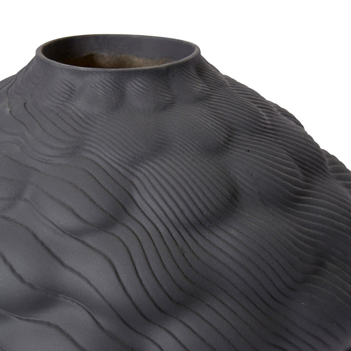 Mandisa Round Vessel - Black, 30cm (H)