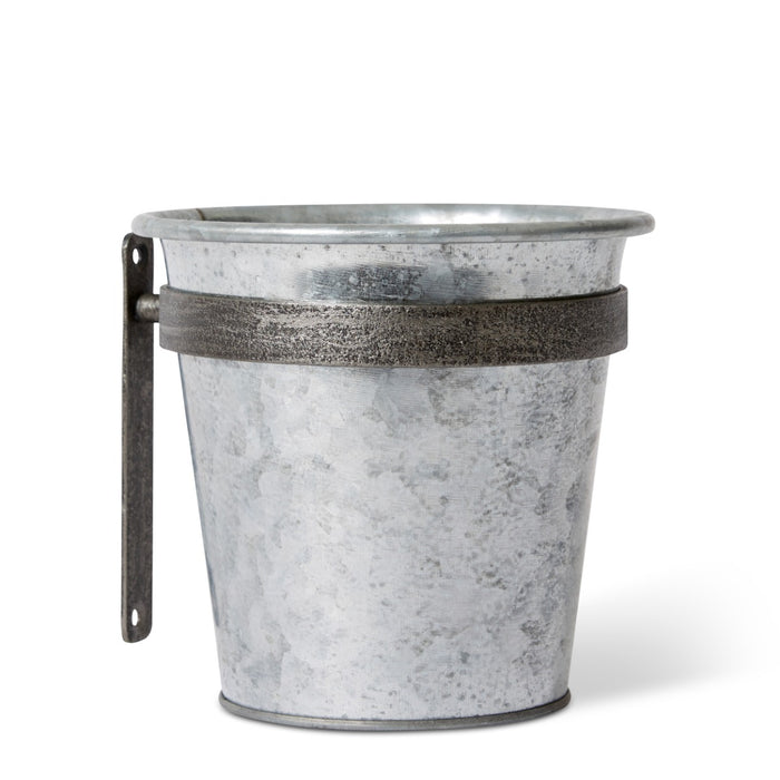 Eden Galvanized Wall Planter (Outdoor) - Grey, 16cm (H)