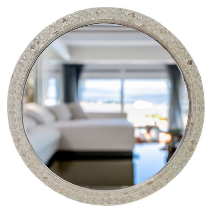 Mother Of Pearl Radiance Round Wall Mirror